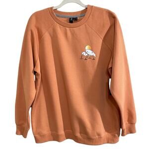 Volcom Stone Magic Boyfriend Crew Sweatshirt Women M Clay Egret Long Sleeve NEW